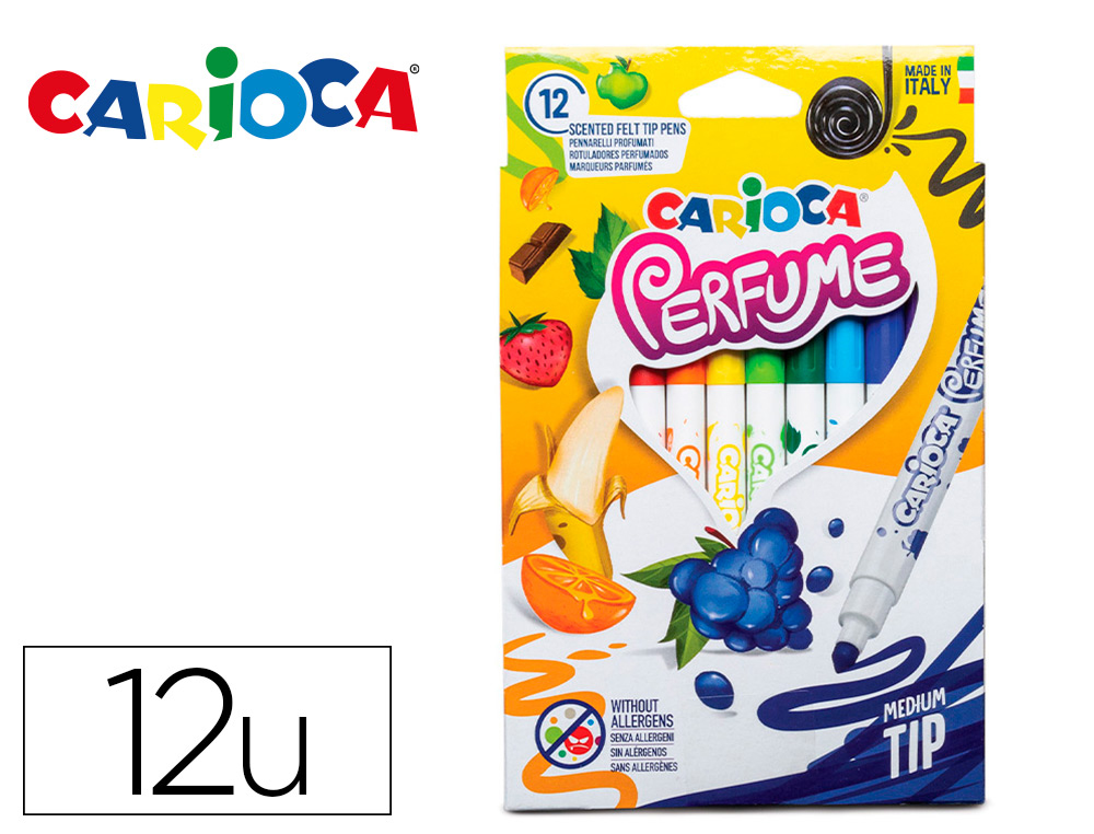 ROTULADOR CARIOCA PERFUME XPLOSION CAJA DE 12 UNIDADES COLORES SURTIDOS