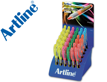 ROTULADOR ARTLINE FLUORESCENTE EK-640 PUNTA BISELADA -EXPOSITOR DE 36 UNIDADES