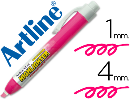 ROTULADOR ARTLINE CLIX FLUORESCENTE EK-63 ROSA PUNTA BISELADA 4 MM