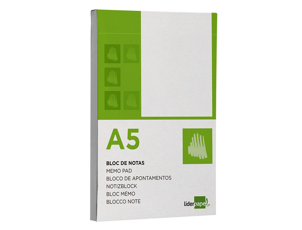 BLOC NOTAS LIDERPAPEL LISO A5 80 HOJAS 60G/M2 PERFORADO