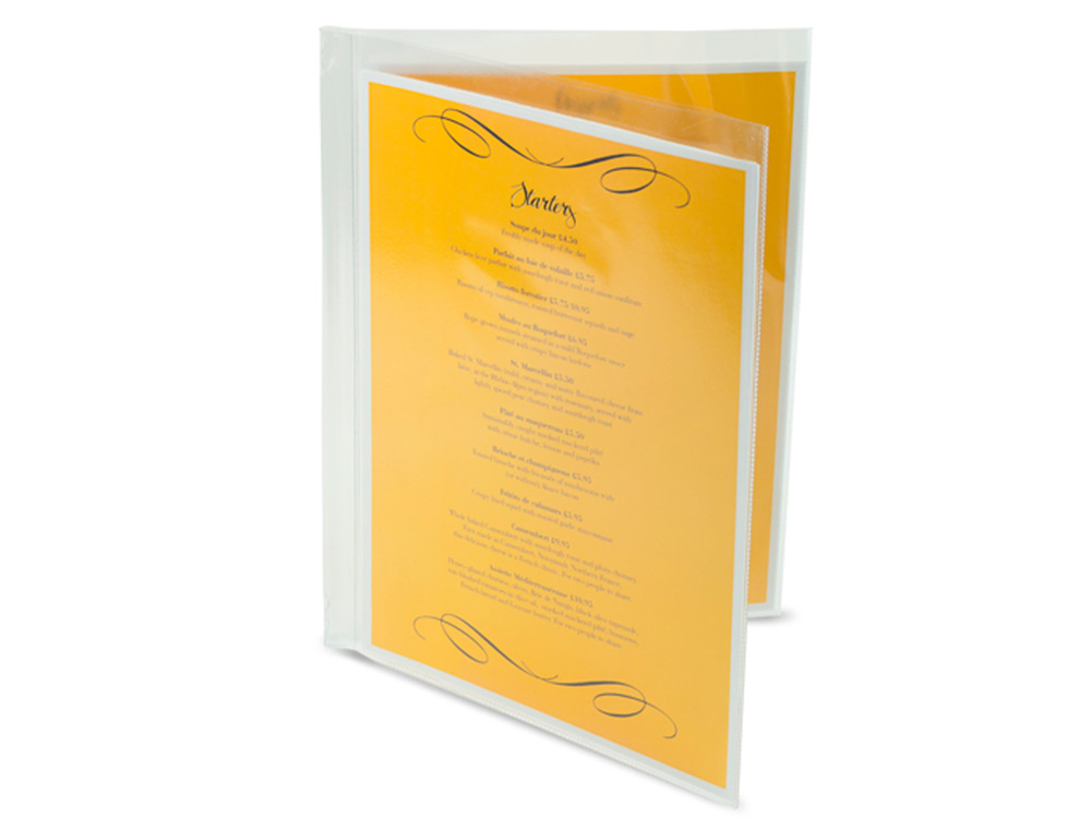 FUNDA PORTADOCUMENTO Q-CONNECT FOLIO DOBLE 180 MICRAS PVC TRANSPARENTE 330X470MM