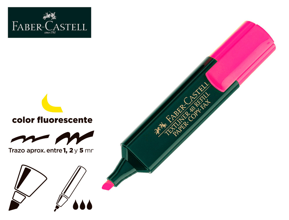 ROTULADOR FABER CASTELL FLUORESCENTE TEXTLINER 48 ROSA