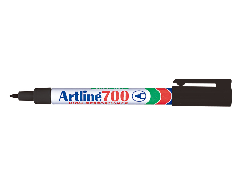 ROTULADOR ARTLINE MARCADOR PERMANENTE EK-700 NEGRO PUNTA REDONDA 0.7 MM PAPEL METAL Y CRISTAL