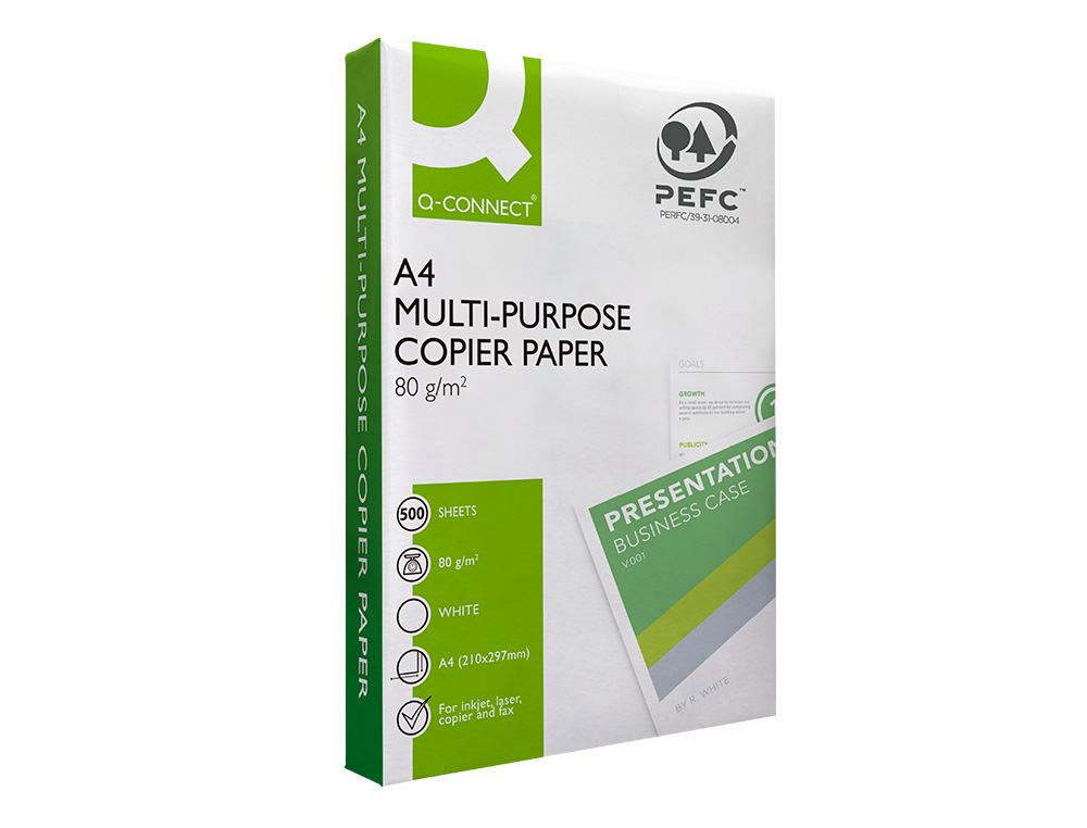PAPEL FOTOCOPIADORA Q-CONNECT ECONOMY DIN A4 80 GRAMOS PAQUETE DE 500 HOJAS