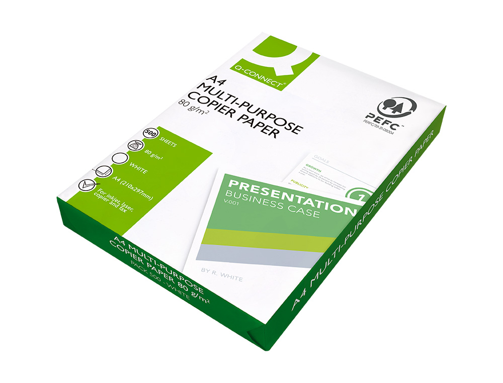 PAPEL FOTOCOPIADORA Q-CONNECT ECONOMY DIN A4 80 GRAMOS PAQUETE DE 500 HOJAS
