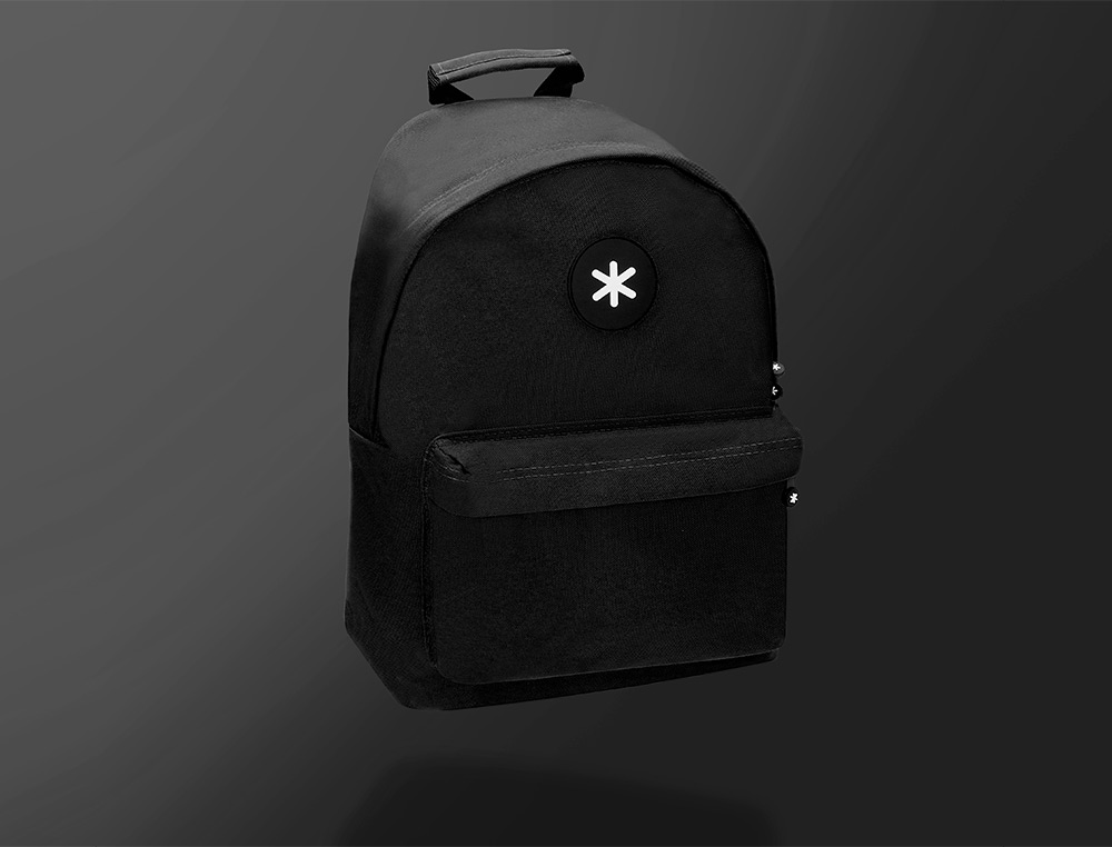 MOCHILA ANTARTIK CON ASA Y BOLSILLOS CON CREMALLERA COLOR NEGRO 310X160X410 MM