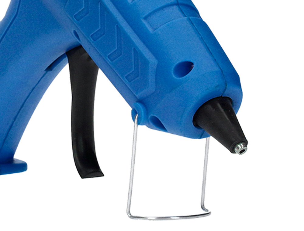 PISTOLA TERMOFUSIBLE LIDERPAPEL DE 100 W CON GATILLO DISPENSADOR Y 2 BARRAS DE REPUESTO DE 11 MM