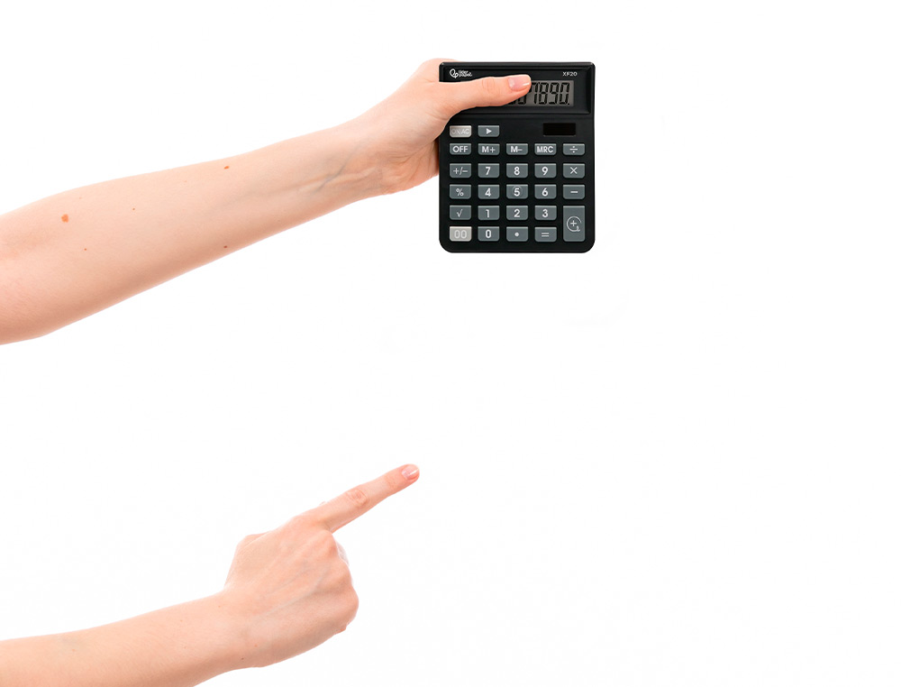 CALCULADORA LIDERPAPEL SOBREMESA XF20 10 DIGITOS SOLAR Y PILAS COLOR NEGRO 127X105X24 MM