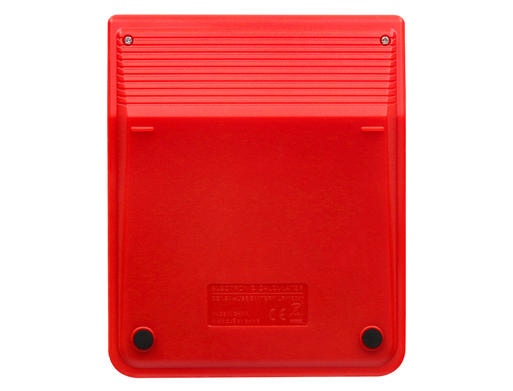 CALCULADORA LIDERPAPEL SOBREMESA XF22 10 DIGITOS SOLAR Y PILAS COLOR ROJO 127X105X24 MM