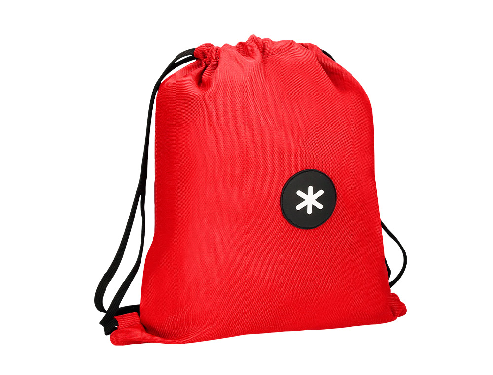 MOCHILA SACO PLANO ANTARTIK BOLSILLO INTERIOR CON CREMALLERA COLOR ROJO 350X400 MM
