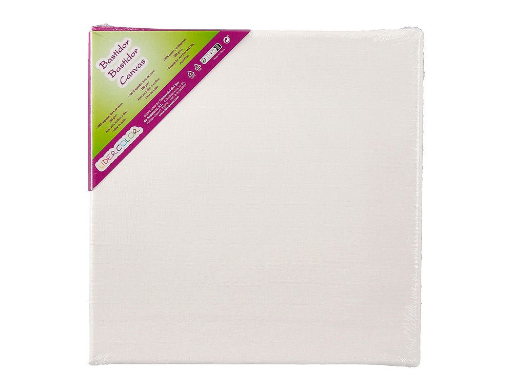 BASTIDOR LIDERCOLOR LIENZO GRAPADO LATERAL ALGODON 100% 30X30 CM