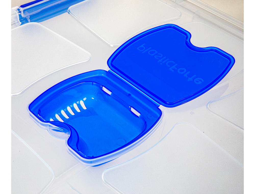 CONTENEDOR PLASTICO PLASTICFORTE N 7 TRANSPARENTE CON TAPA 61L 73X41X32 CM