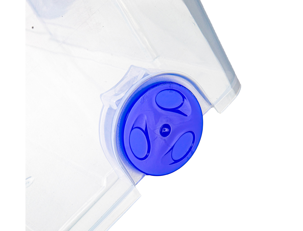 CONTENEDOR PLASTICO PLASTICFORTE N 7 TRANSPARENTE CON TAPA 61L 73X41X32 CM