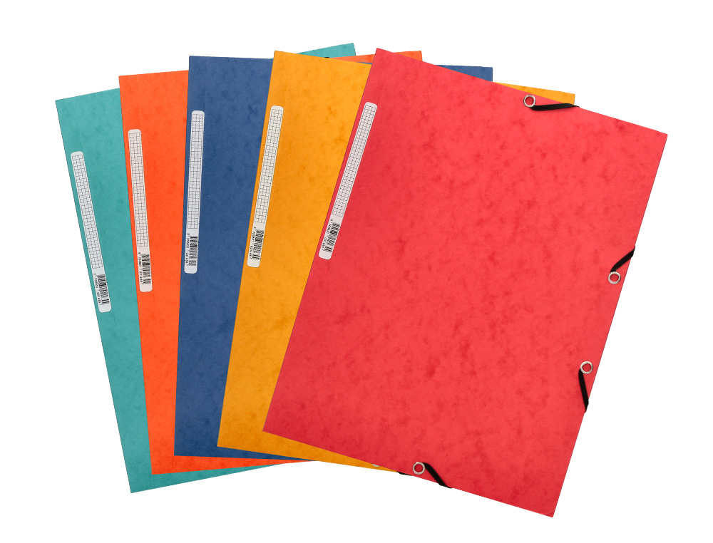 CARPETA Q-CONNECT GOMAS KF02174 CARTON SIMIL-PRESPAN SOLAPAS 320X243 MM COLORES SURTIDOS