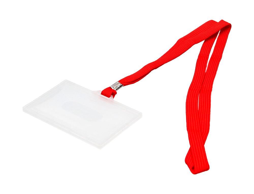 IDENTIFICADOR Q-CONNECT KF03303 CON CORDON PLANO ROJO Y APERTURA LATERAL 94X60 MM