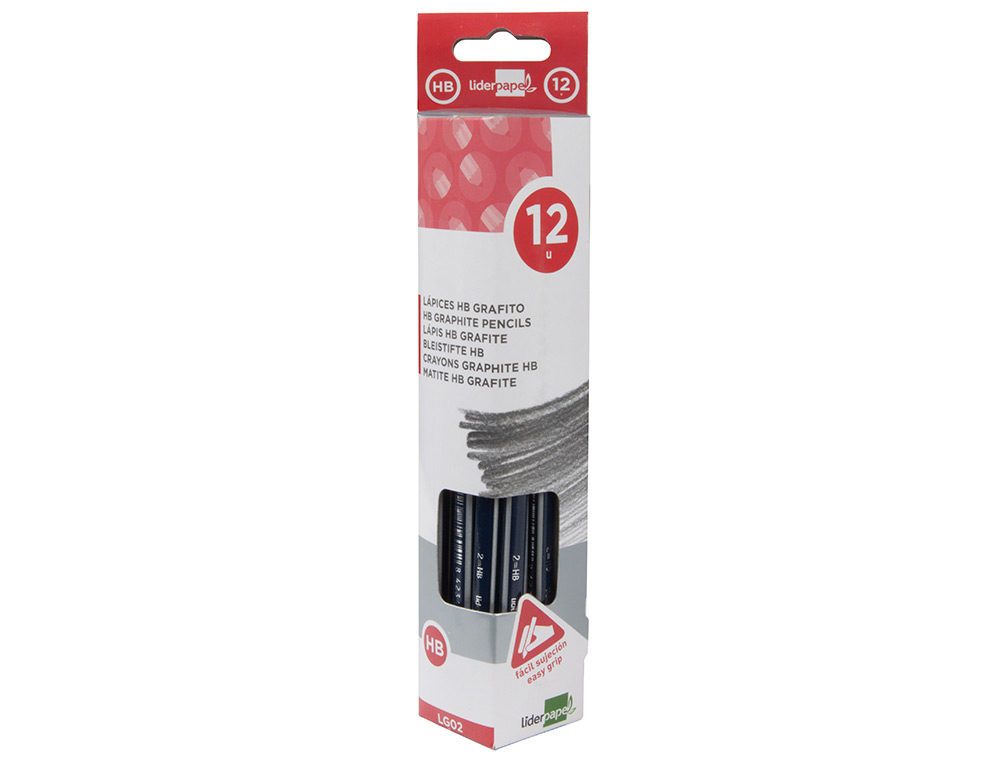 LAPICES DE GRAFITO SIN GOMA LIDERPAPEL TRIANGULAR