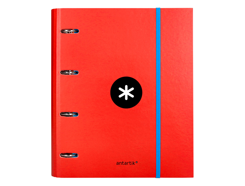 CARPETA CON RECAMBIO ANTARTIK A4 CUADRO 5MM FORRADA 4 ANILLAS 40MM REDONDAS CON SOLAPA COLORES SURTIDOS