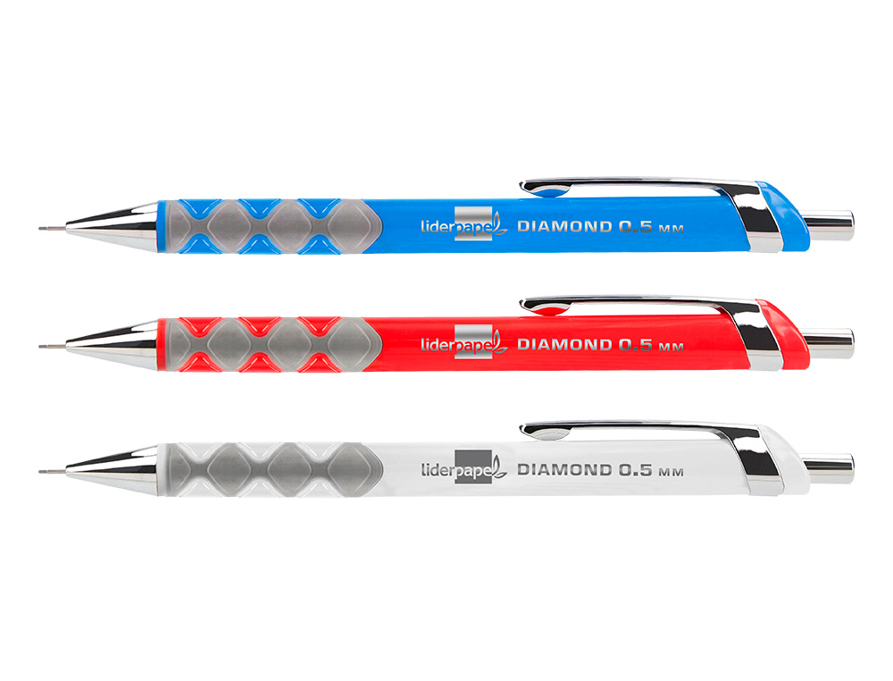 PORTAMINAS LIDERPAPEL DIAMOND 0,5 MM CON GOMA Y SUJECION SOFT COLORES SURTIDOS