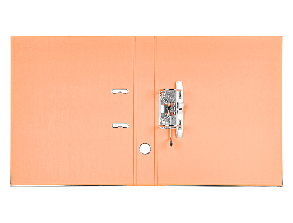 ARCHIVADOR DE PALANCA LIDERPAPEL FOLIO DOCUMENTA FORRADO PVC CON RADO LOMO 52 MM NARANJA COMPRESOR METALICO