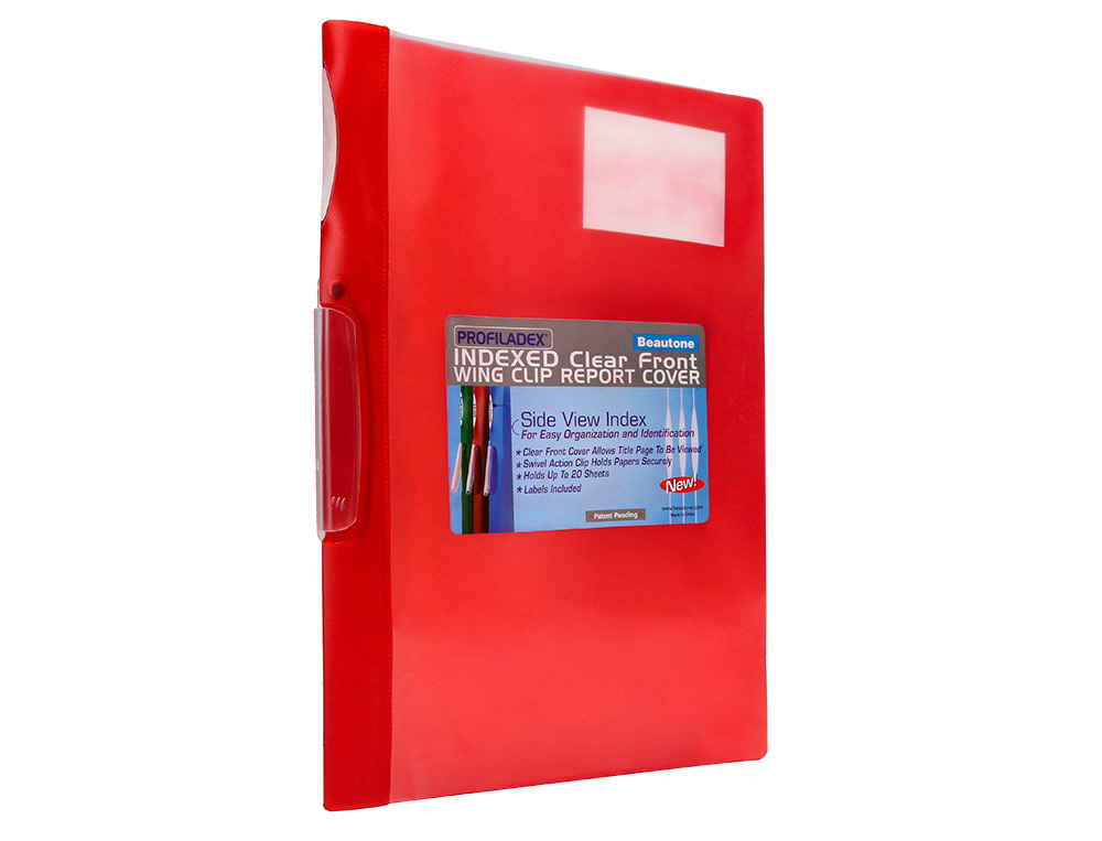 CARPETA BEAUTONE DOSSIER PINZA LATERAL 48380 POLIPROPILDIN-A4 ROJA PINZA GIRATORIA -PACK DE 10 RETRACTILADO