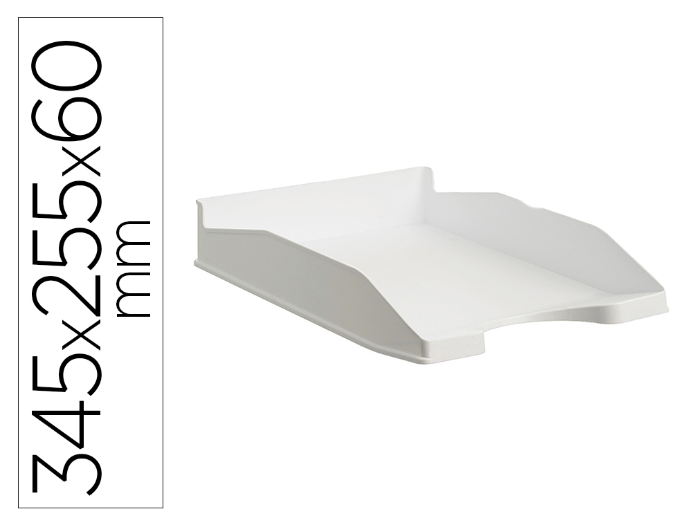 BANDEJA SOBREMESA ARCHIVO 2000 ANTIMICROBIANA PLASTICO APILABLE 3 POSICIONES DIN A4 Y FOLIO BLANCO 345X255X60 MM