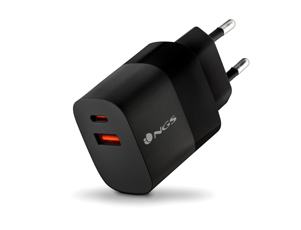 CARGADOR GAN NGS DE PARED ULTRARAPIDO PARA PORTATIL DE 33W CON 2 PUERTOS USB-C + USB-A