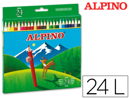 LAPICES DE COLORES ALPINO 658 CAJA DE 24 COLORES LARGOS